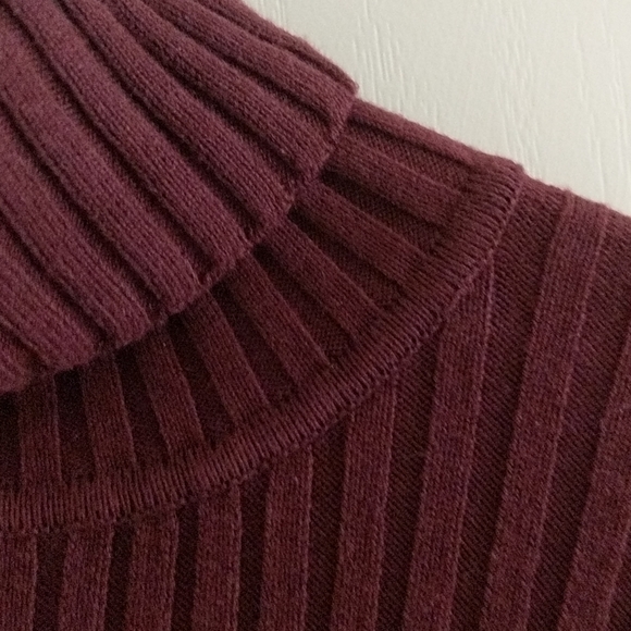 i.e relaxed, wine, Med, cotton turtleneck - Picture 3 of 7
